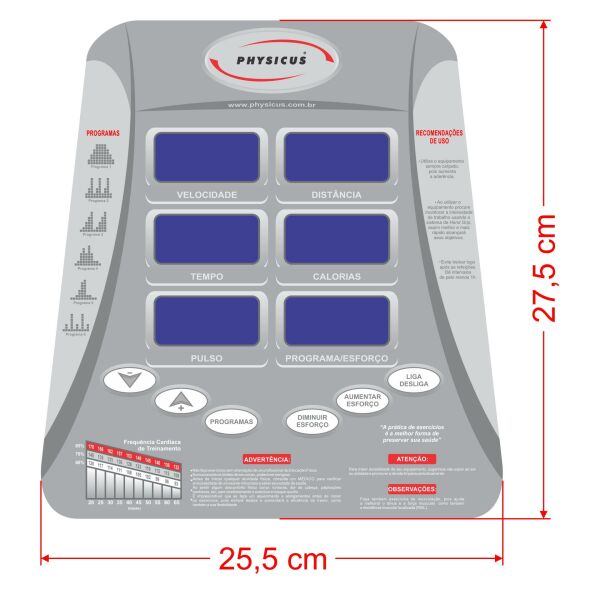 Imagem do produto Adesivo Central do Painel para Bike Vertical, Horizontal e Eliptico Profissional Modelo 3 (Roto)