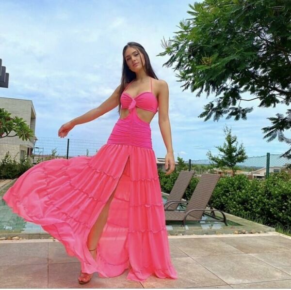 Imagem de Vestido longo Rosa Gabriela marca Cloude