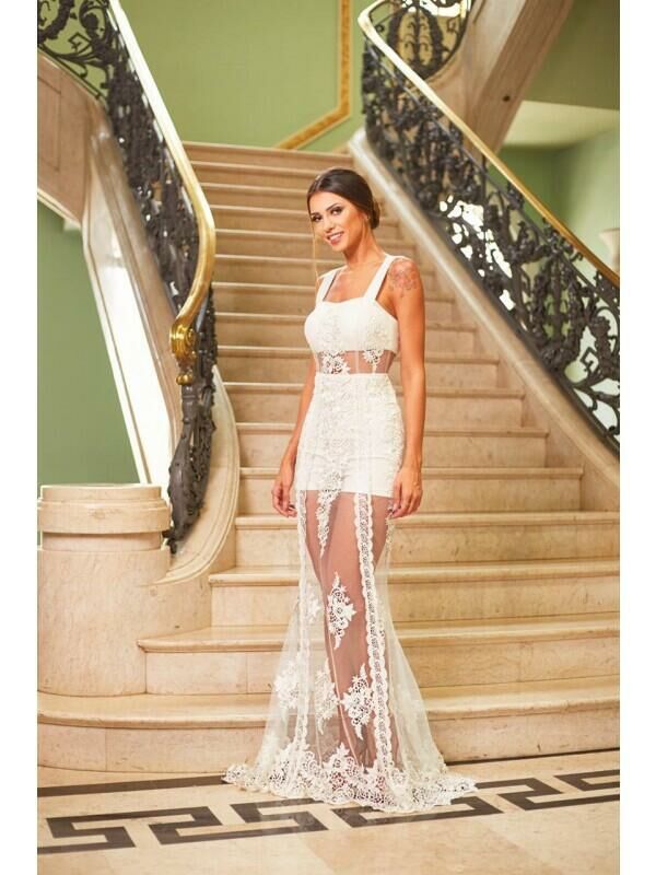 Imagem de Vestido Branco Renda Eva - Cloude