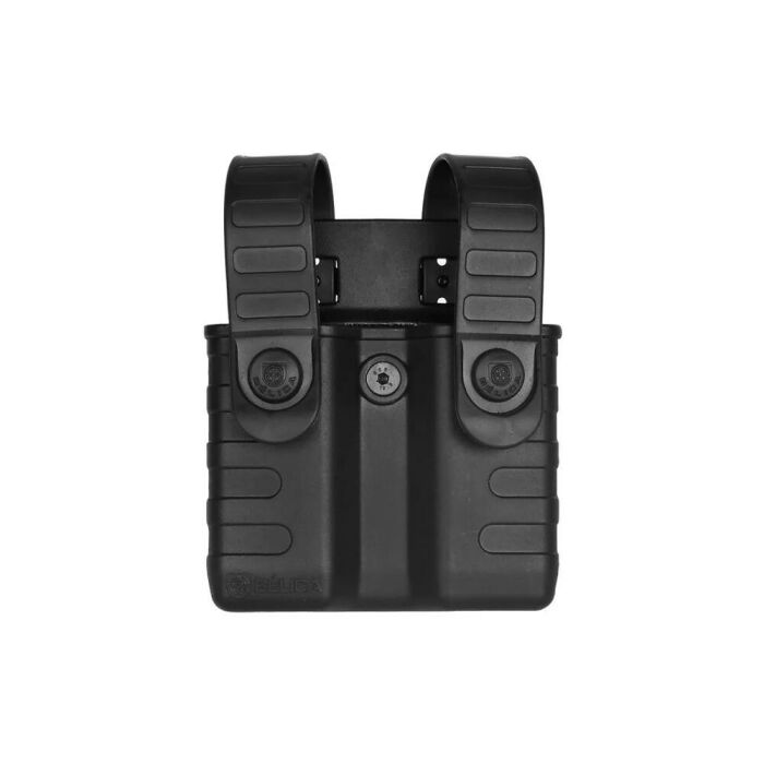 Imagem de PORTA CARREGADOR DUPLO TAB LOCK PASSADOR PRETO - BÉLICA