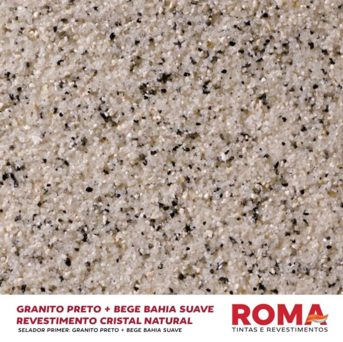Imagem de REVESTIMENTO CRISTAL GRANITO PRETO + BEGE BAHIA SUAVE 23 KG - ROMA