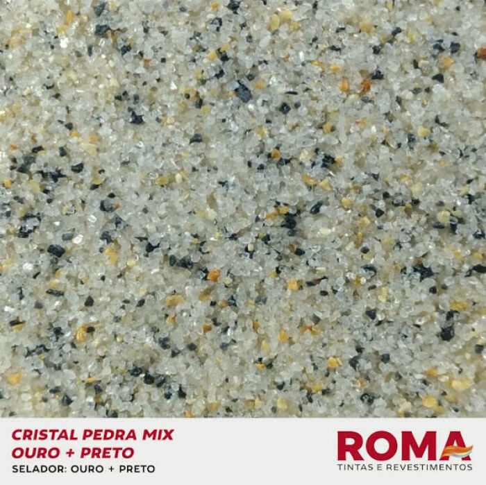 Imagem de REVESTIMENTO CRISTAL PEDRA NATURAL MIX OURO+PRETO 23 KG - ROMA