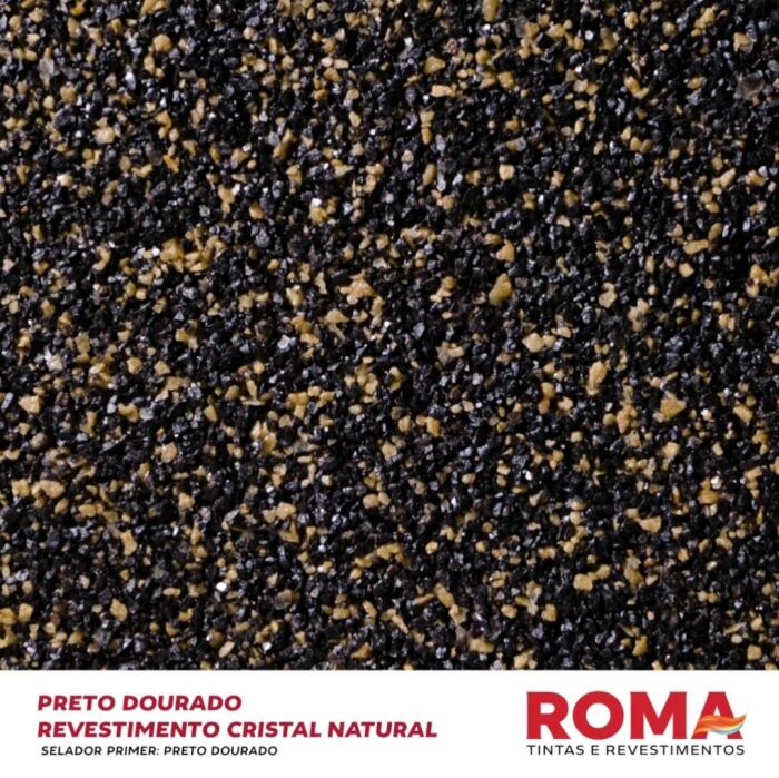 Imagem de REVESTIMENTO CRISTAL PEDRA NATURAL PRETO DOURADO 23 KG - ROMA