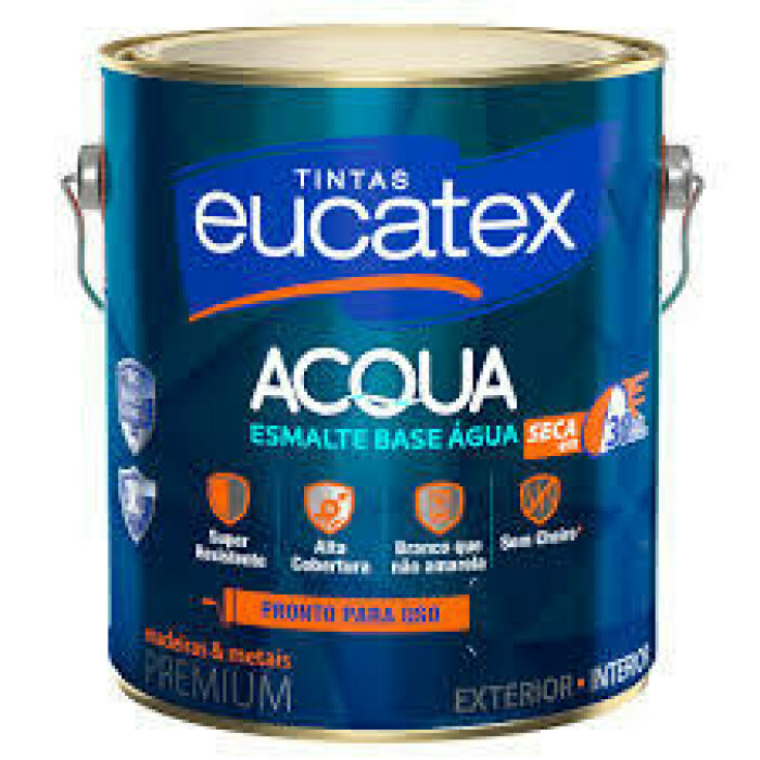 Imagem de ESMALTE BASE AGUA ACQUA BRANCO ACETINADO 3,6 LTS - PREMIUM - EUCATEX