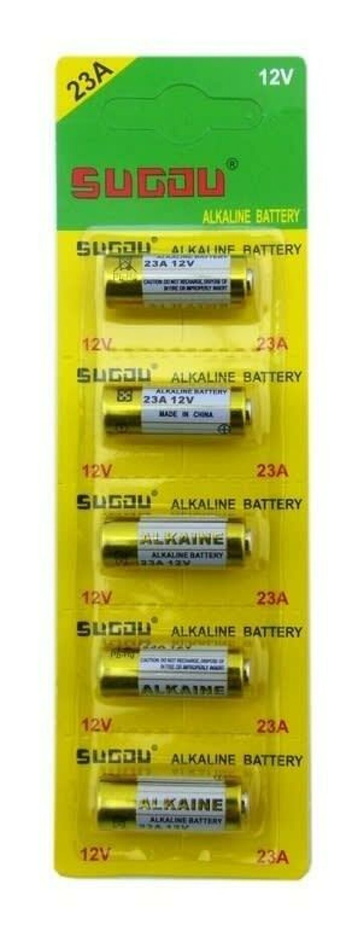 Imagem de Bateria 23A - 12V Alcalina - Sugou (Cartela com 5 unidades)