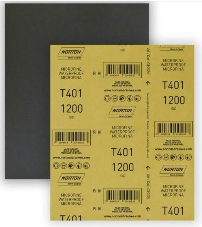 Imagem de Lixa D'Água Norton Microfina T401 - Grão 1200 (PRETA) Unid
