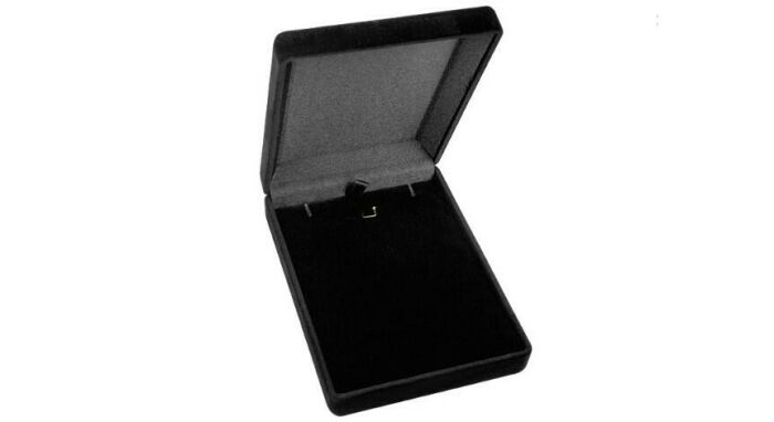 Imagem de Estojo Veludo Colar Retangular Preto