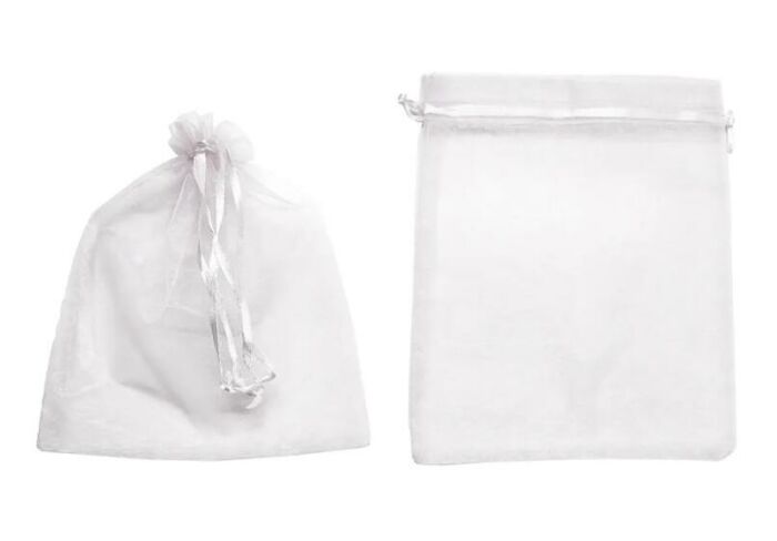 Imagem de Saquinho De Organza 10x15 cm Pacote 10 unidades - Branco