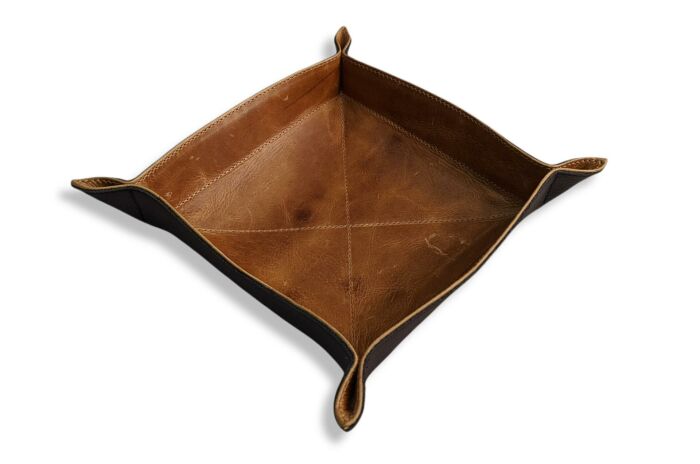 Imagem de Organizador Porta-trecos de Mesa em Couro Natural