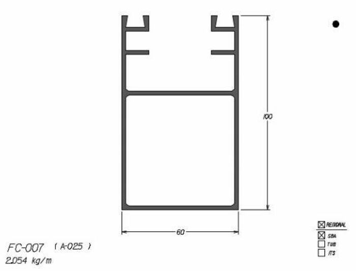 Imagem de FC-007 12,32 KG BARRA 6,00 ML FACHADA CORTINA