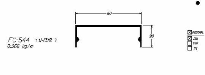 Imagem de FC-544 2,20 KG BARRA 6,00 ML FACHADA CORTINA