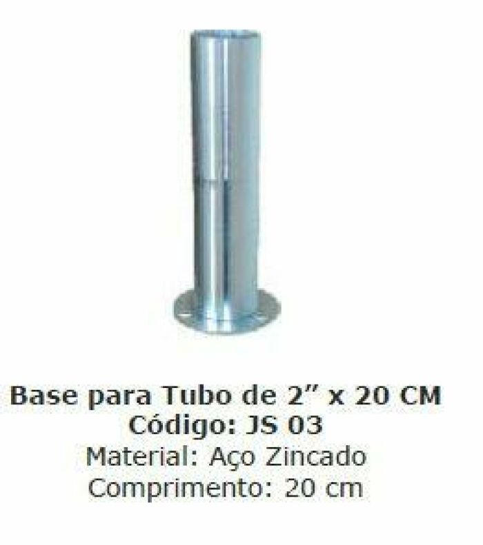 Imagem de ALU-03 CHUMBADOR 200 MM PARA TUBO REDONDO 2 X 2 DE ALUMINIO