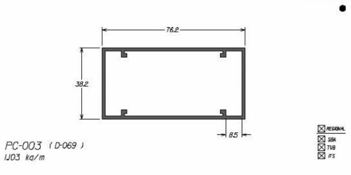 Imagem de FC-003 6,61 KG BARRA 6,00 ML FACHADA CORTINA