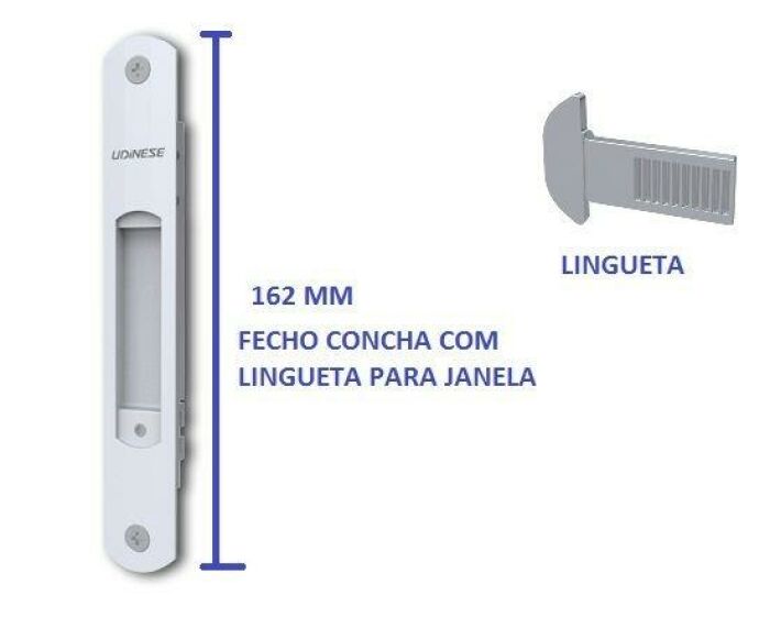 Imagem de CON-2011A- fecho concha 162 MM p/ janela com lingueta Udinese.