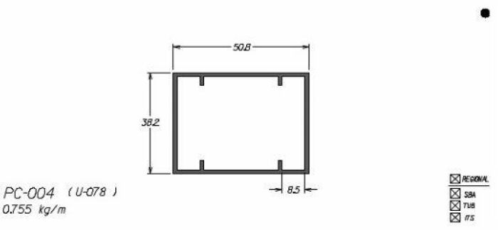 Imagem de PC-004 4,53 KG BARRA 6,00 ML FACHADA CORTINA