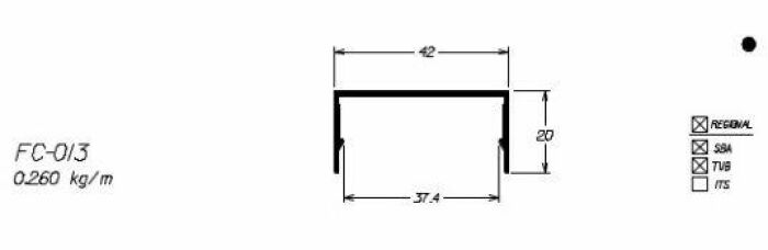 Imagem de FC-013 1,56 KG BARRA 6,00 ML FACHADA CORTINA