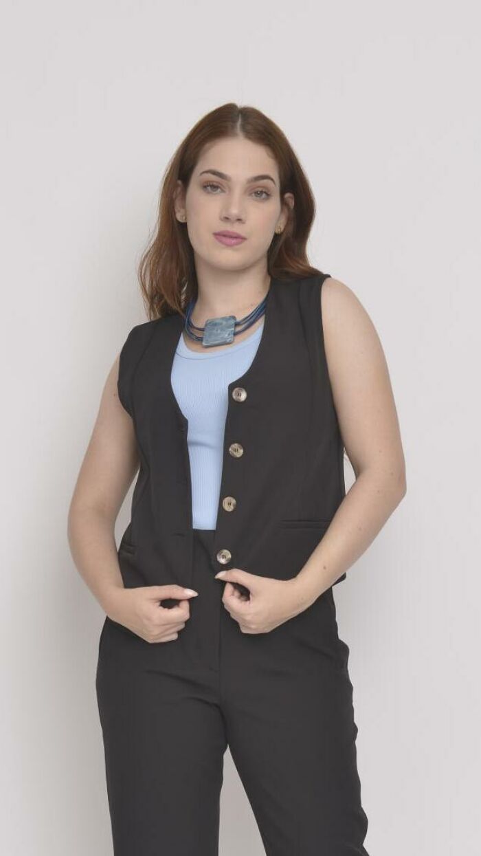 Imagem de Colete Teresa Preto – Alfaiataria Feminina Elegante e Refinada