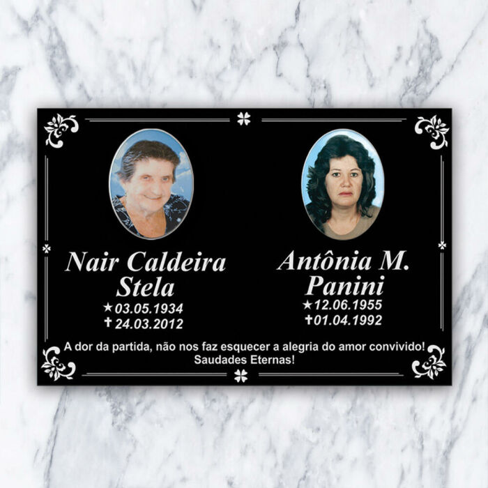 Imagem de Placa ACM 02 - 33cm x 22cm (2 fotos oval 6x8)