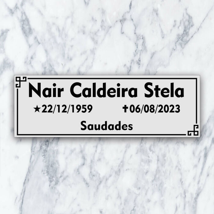 Imagem de Placa ACM 050 - até 2 nomes (fundo prata)
