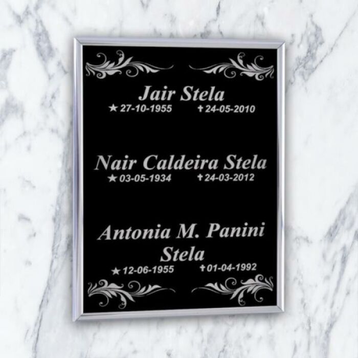 Imagem de Placa ACM 150 - 23cm x 31cm até 6 nomes (Sem foto)