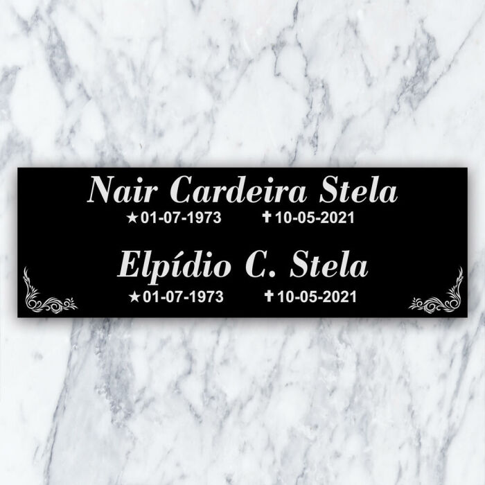 Imagem de Placa ACM 312 - 30cm x 10cm (dois nomes)