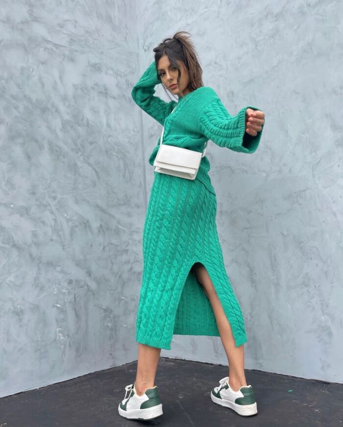 Imagem de Conjunto Tricô Verde Hush By Rosana