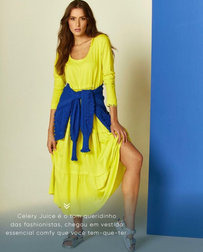 Imagem de Vestido Malha C/ Pregas Decote U Blessed