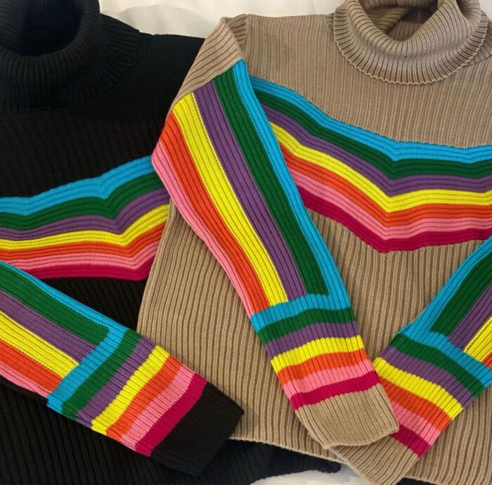 Imagem de Blusa Tricot Listras Preto Lulu