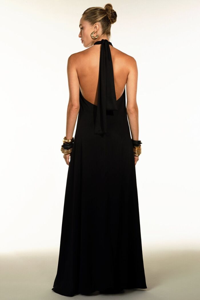 Imagem de Vestido Frente Única Com Abertura Preto Zen