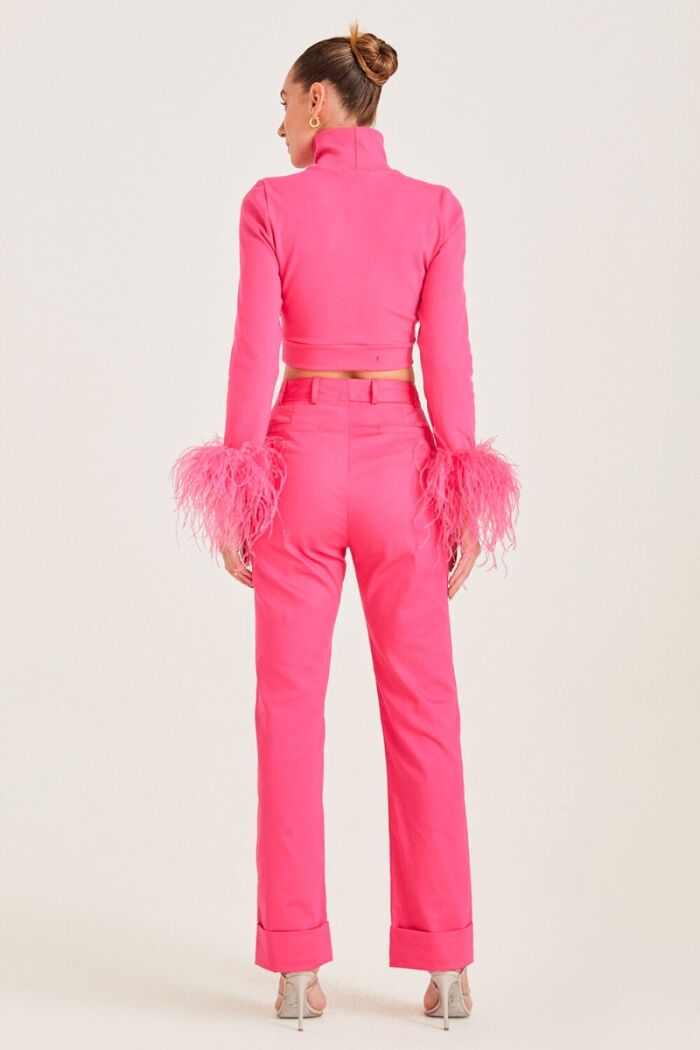 Imagem de Calça Reta Com Barra Italiana Pink Zen