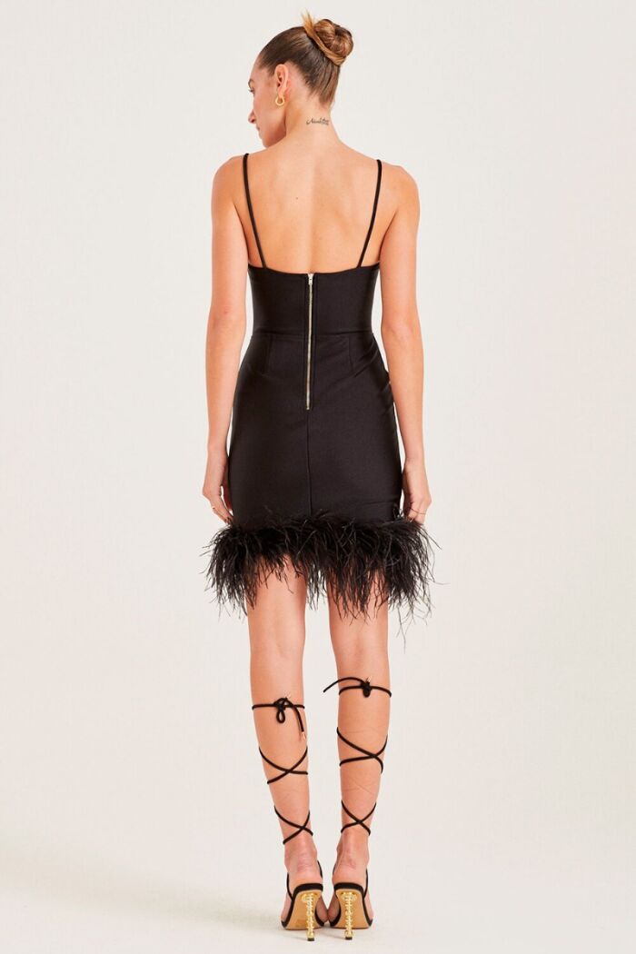 Imagem de Vestido Sculpt Midi Com Plumas Zen