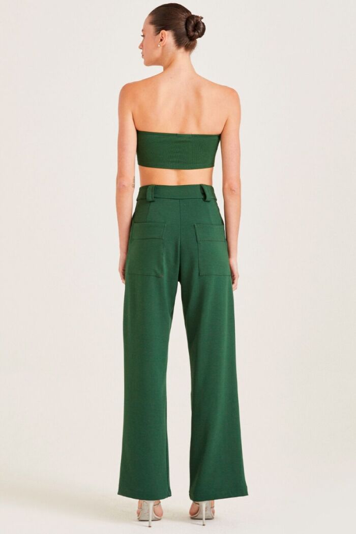 Imagem de Top Faixa Decote Coração Com Plumas Verde Zen