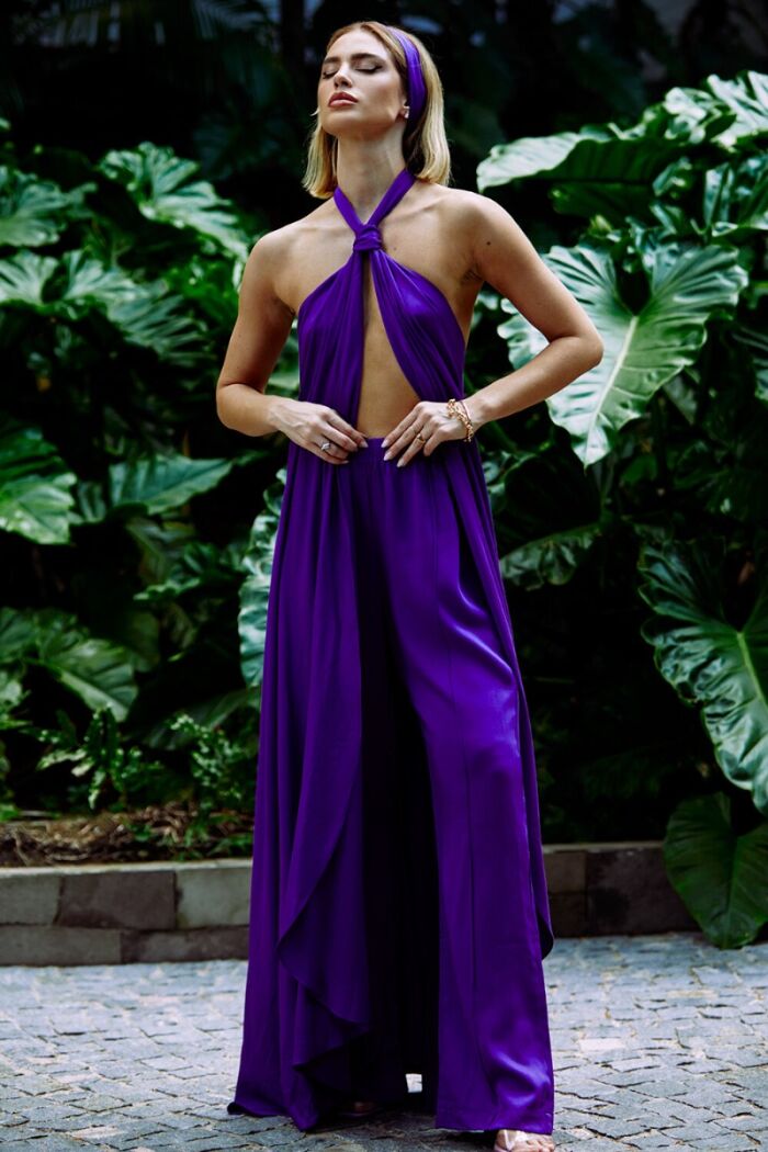 Imagem de Calça Amarração Na Cintura Roxa Zen