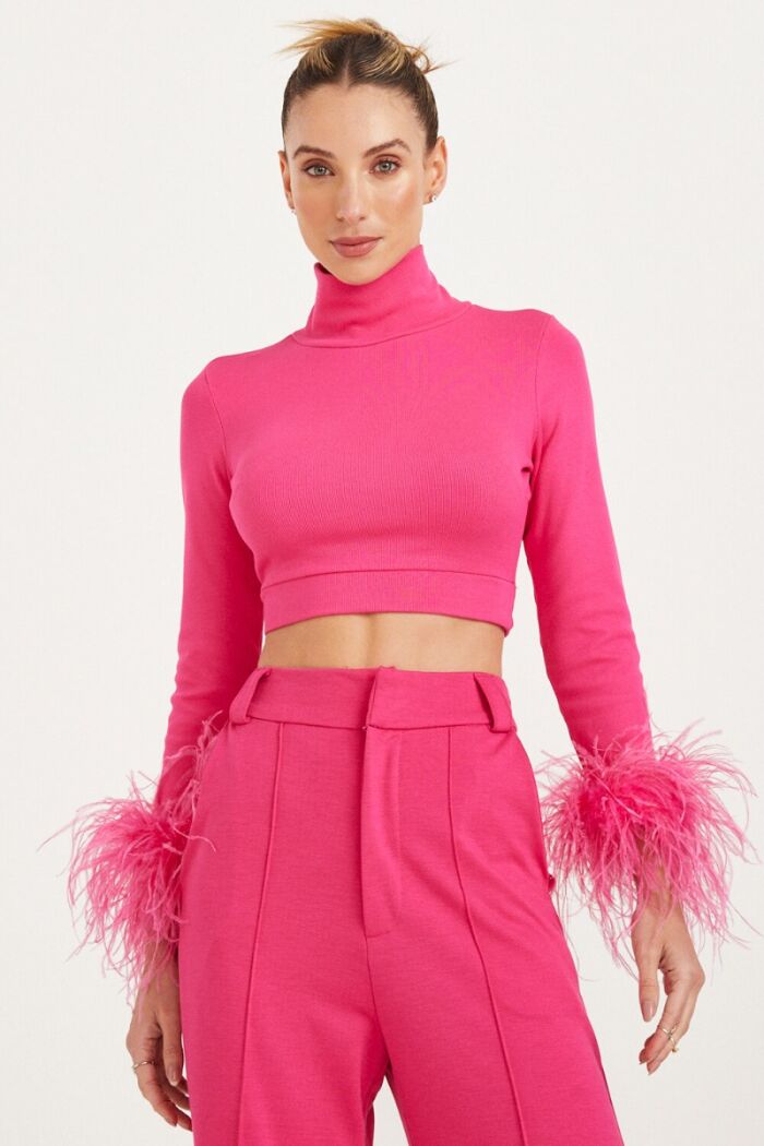 Imagem de Blusa Manga Longa Com Pluma Pink Zen