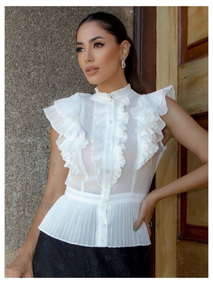 Imagem de Camisa Chiffon Plissada Luzia Fazzolli