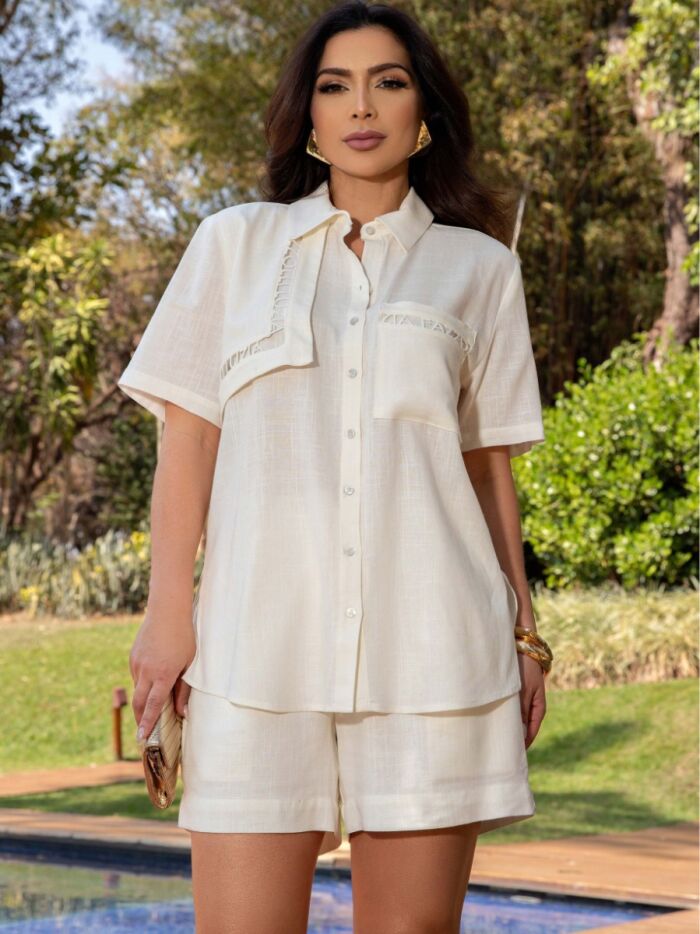 Imagem de Conjunto Linho Com Entremeio Luzia Fazzolli