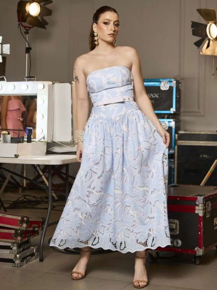 Imagem de Vestido Tomara Que Caia Laise Richelieu Luzia Fazzolli