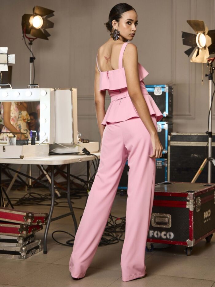 Imagem de Macacão Peplum Crepe Com Cinto Laço Luzia Fazzolli