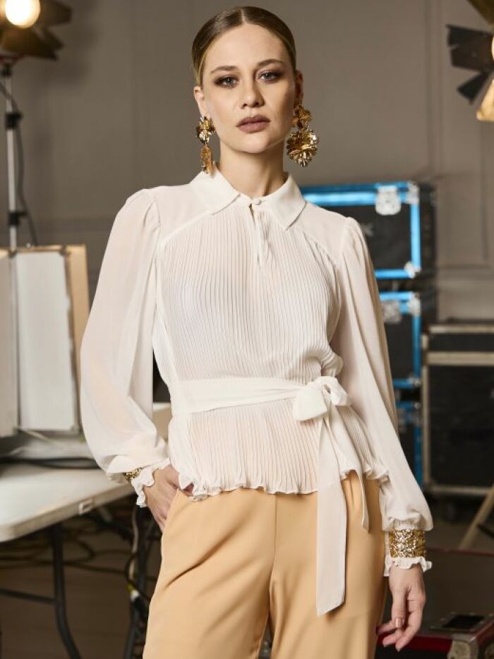Imagem de Blusa Plissada Chiffon Luzia Fazzolli