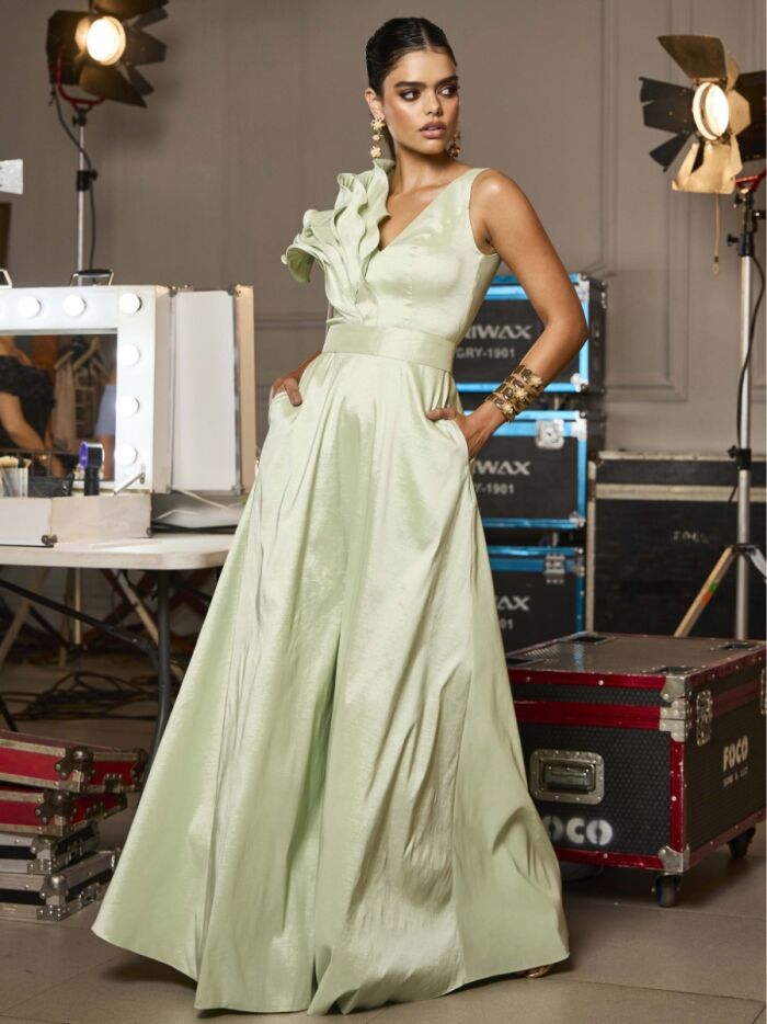 Imagem de Vestido Tafetá Longo Luzia Fazzolli