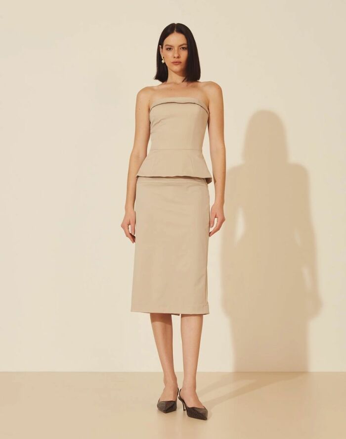 Imagem de Saia Blossom Bege Amissima