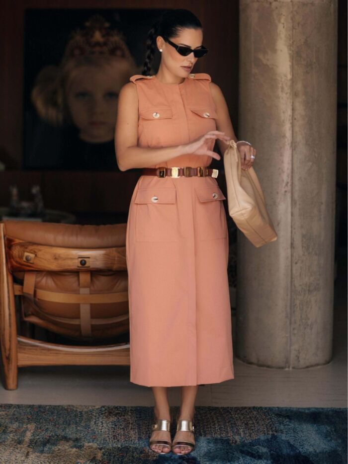 Imagem de Vestido Chemise Sarja Cargo Luzia Fazzolli