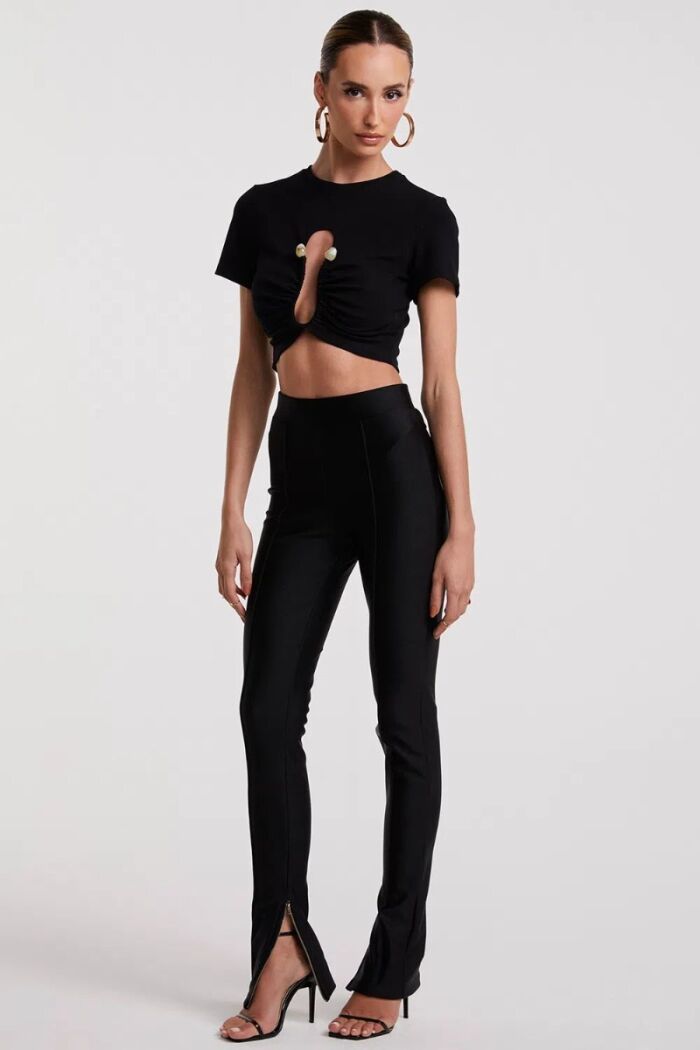 Imagem de Calça Skinny Sculpt Com Zíper Na Barra Preta Zen