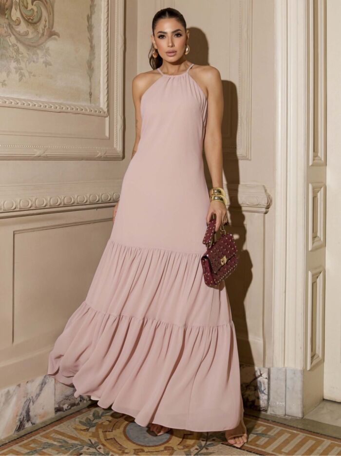 Imagem de Vestido Chiffon Detalhe Capa Rosê