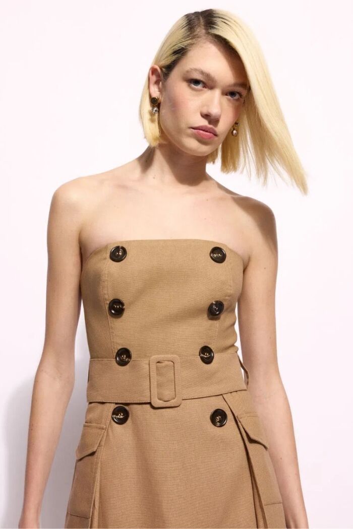 Imagem de Vestido Amália Caqui Latte Le Blog