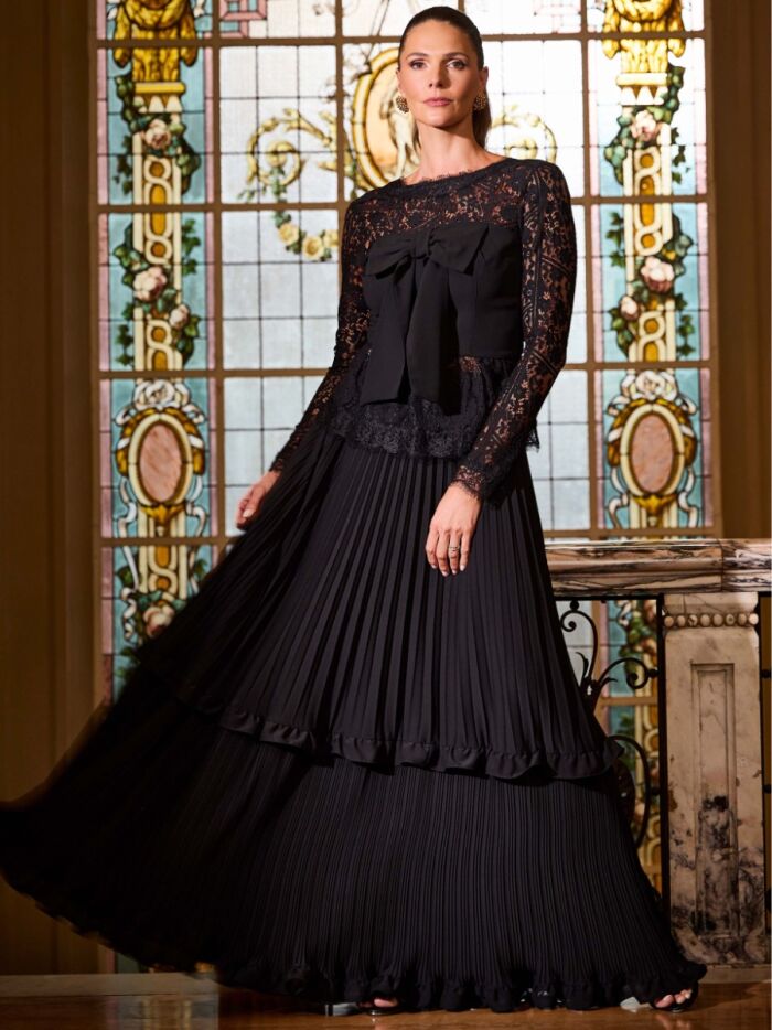 Imagem de Saia Longa Chiffon Plissada Luzia Fazzolli