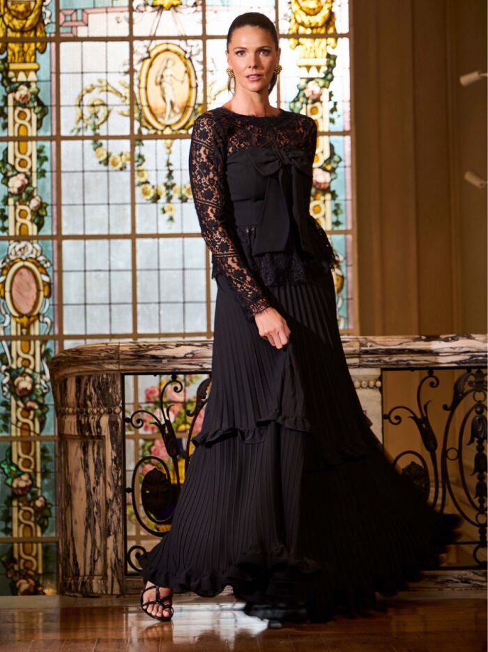 Imagem de Saia Longa Chiffon Plissada Luzia Fazzolli