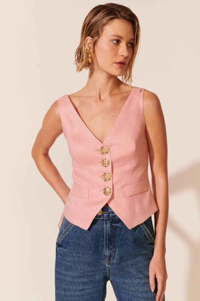 Imagem de Colete Margot Rosa Pearl Le Blog