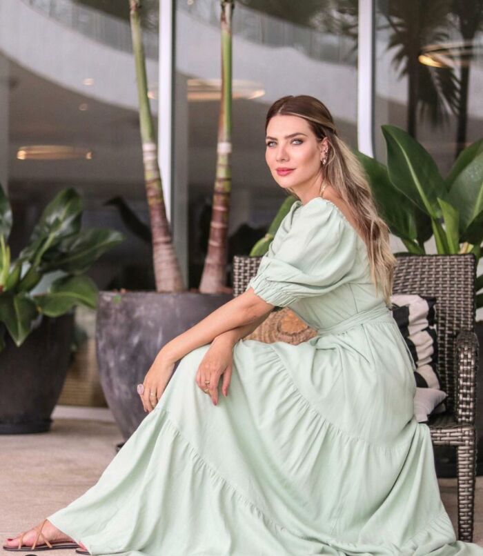 Imagem de Vestido 3 Babados Verde Zen