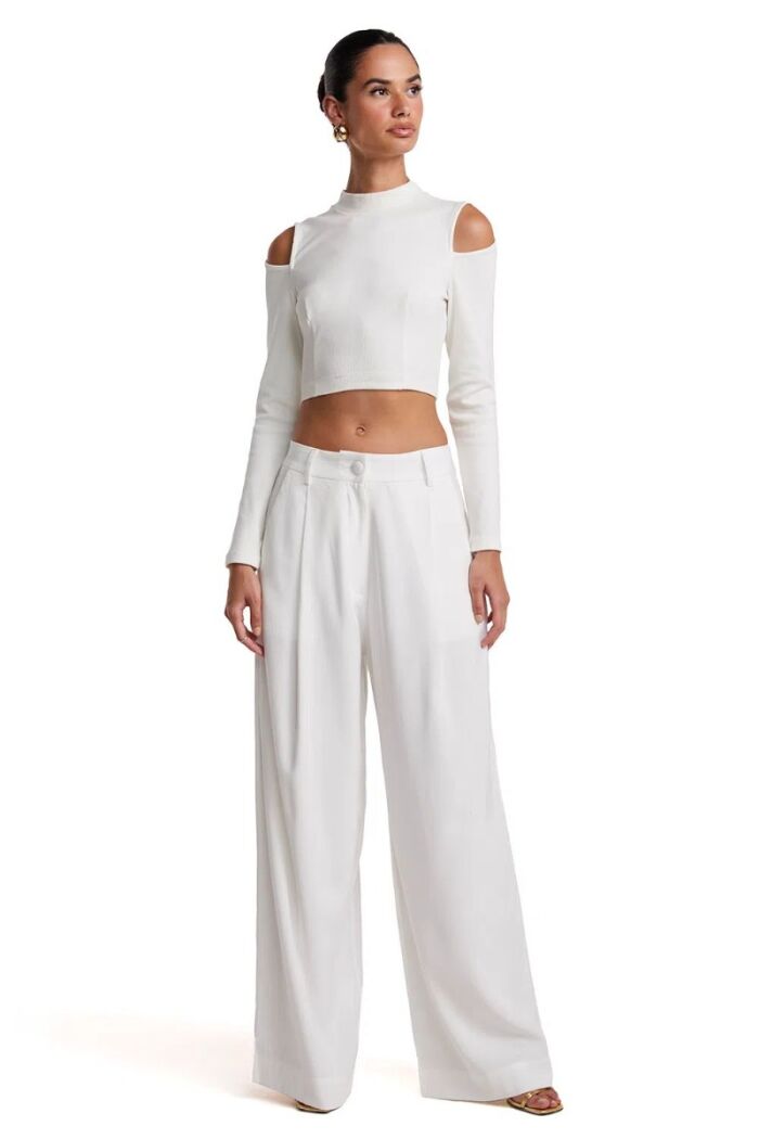 Imagem de Blusa Manga Longa Com Recortes Ombro Off White Zen